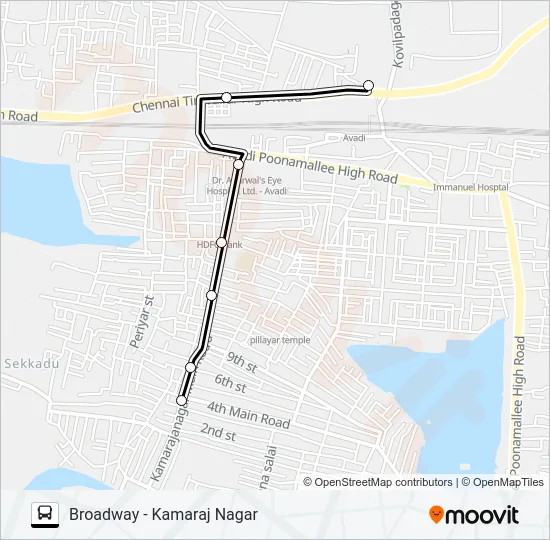 71H Bus Line Map