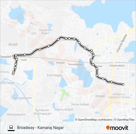 71H Bus Line Map