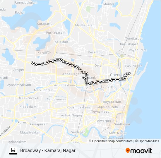 71H Bus Line Map