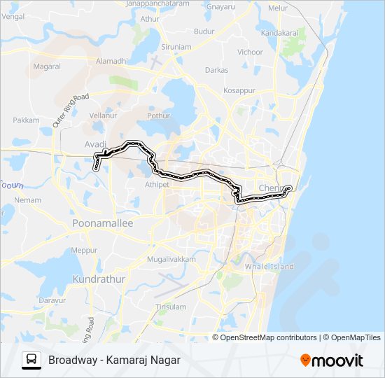 71H Bus Line Map