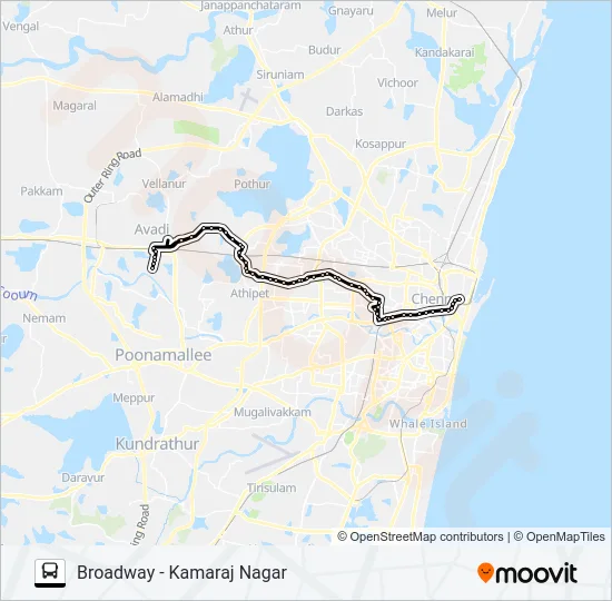 71H Bus Line Map