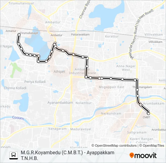 77A Bus Line Map