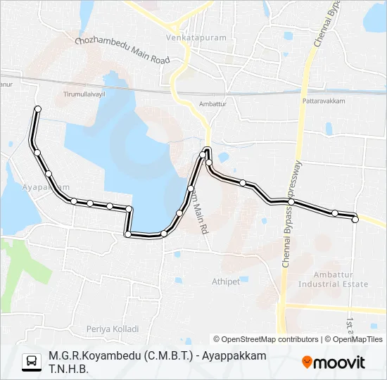 77A Bus Line Map