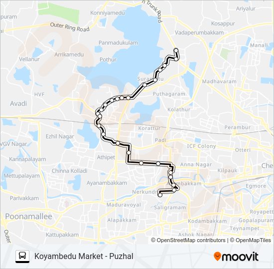 77D bus Line Map