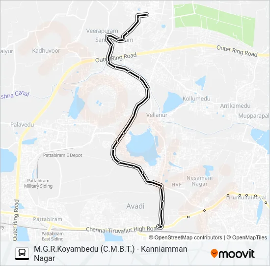 77E Bus Line Map
