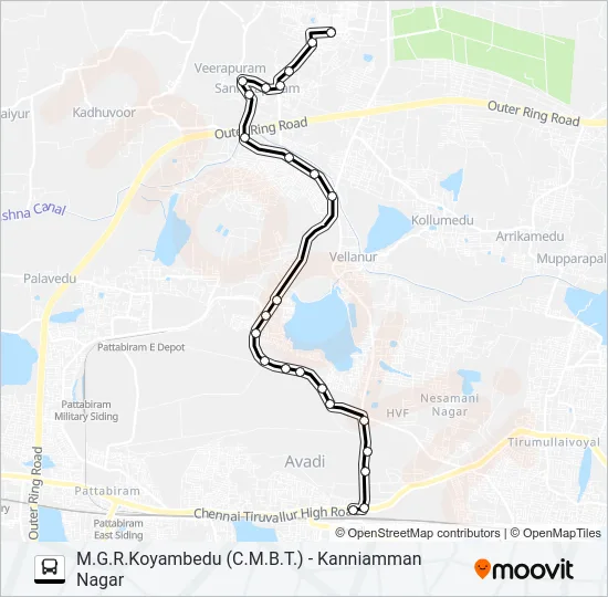 77E Bus Line Map