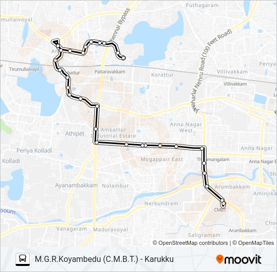 77K Bus Line Map