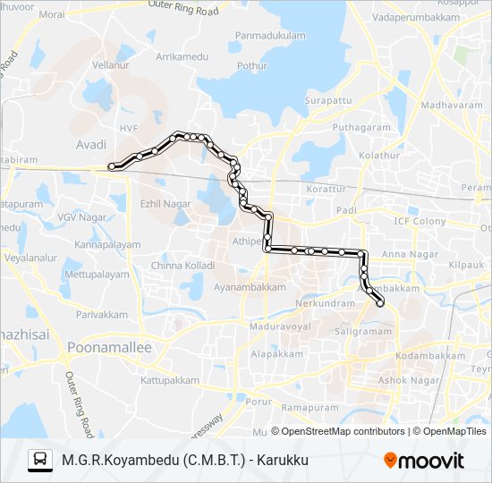 77K Bus Line Map