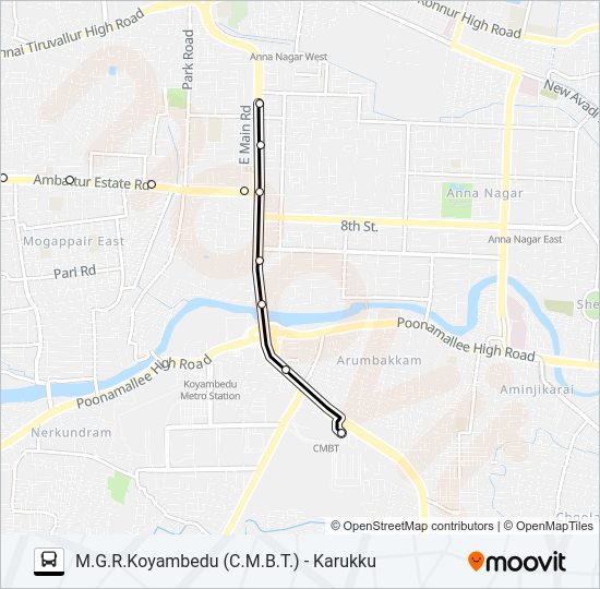 77K Bus Line Map