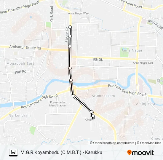 77K Bus Line Map
