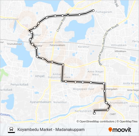 77M Bus Line Map