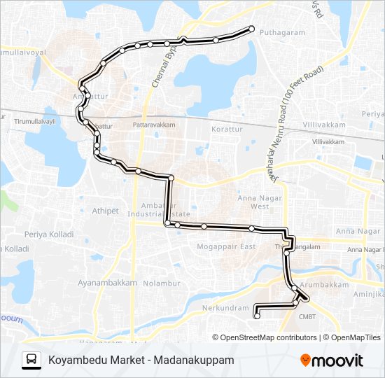 77M Bus Line Map