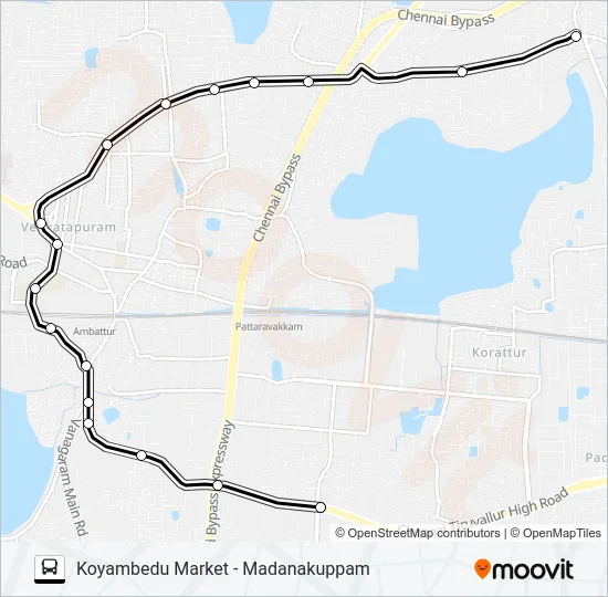 77M Bus Line Map