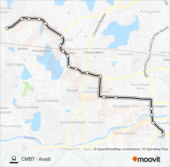 77T Bus Line Map