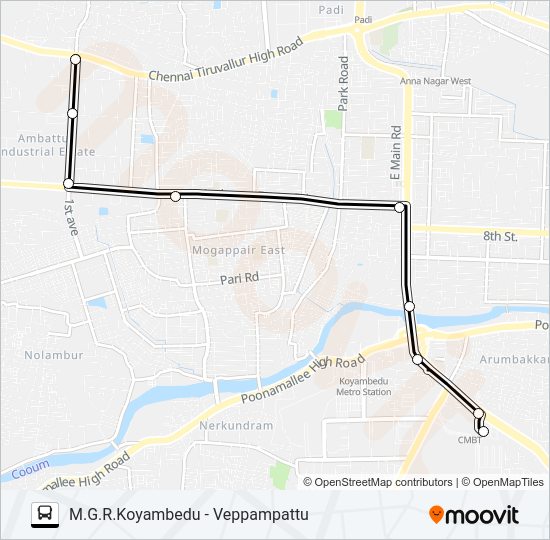 77V Bus Line Map