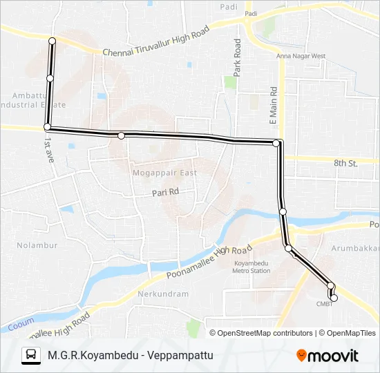 77V Bus Line Map