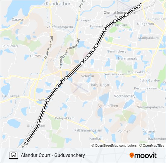 E18 Bus Line Map