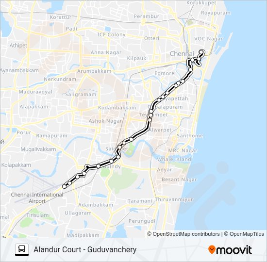 E18 Bus Line Map