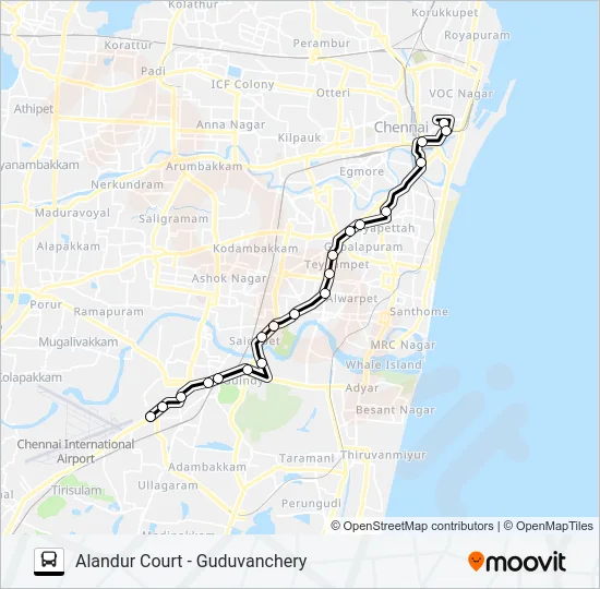 E18 Bus Line Map