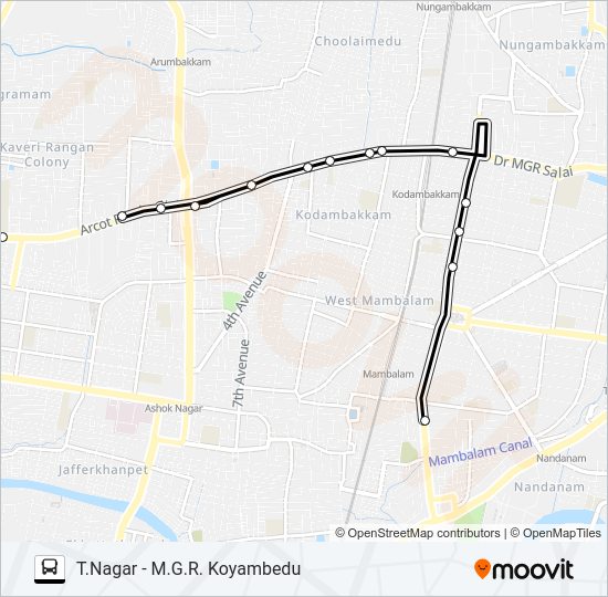 M27 Bus Line Map