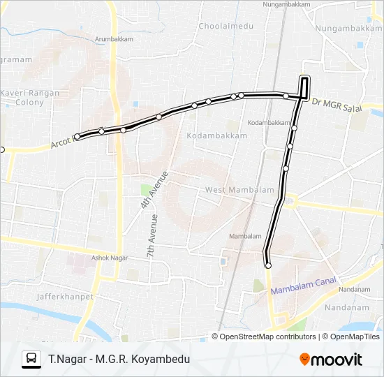 M27 Bus Line Map