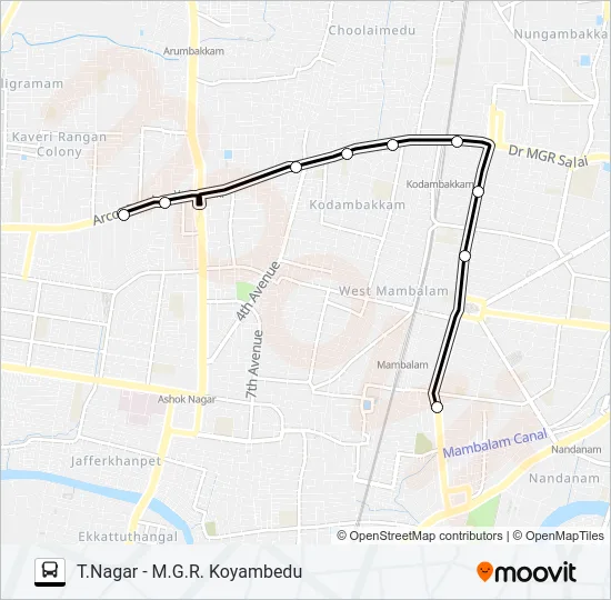 M27 Bus Line Map