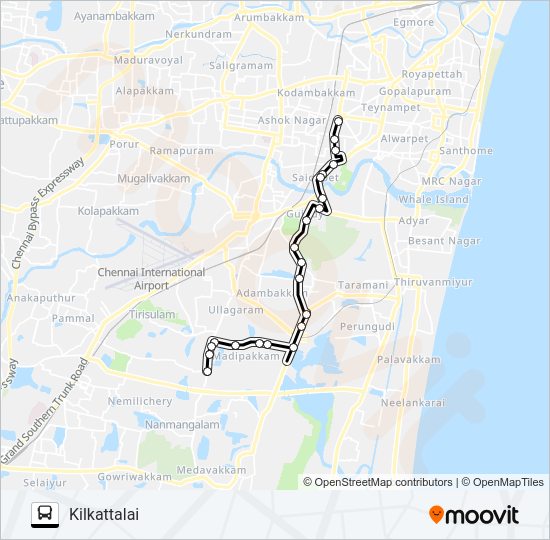 M45 bus Line Map