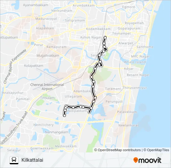 M45 Bus Line Map