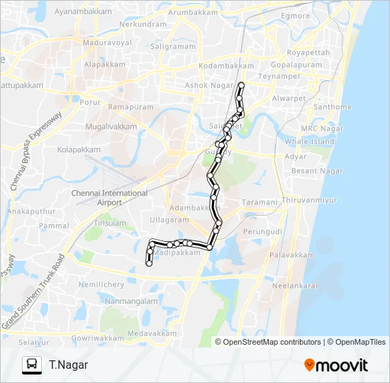 M45 Bus Line Map