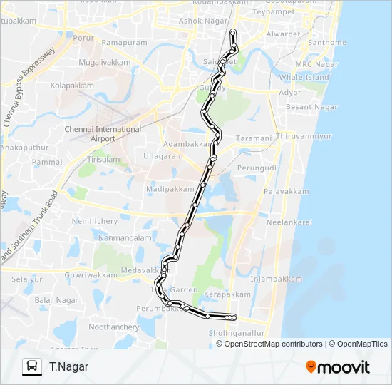 M51 Bus Line Map