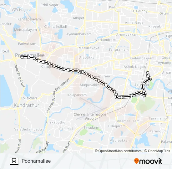M54 Bus Line Map
