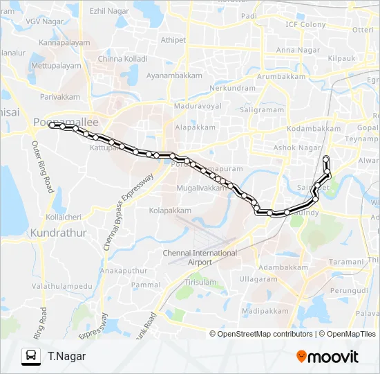 M54 Bus Line Map