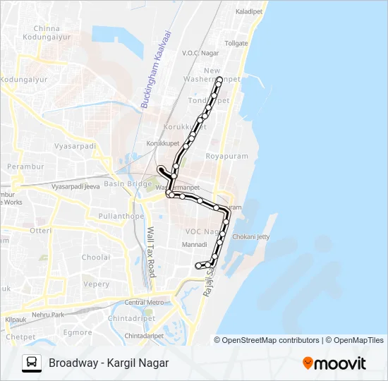 M56 Bus Line Map