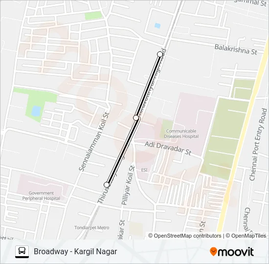 M56 Bus Line Map