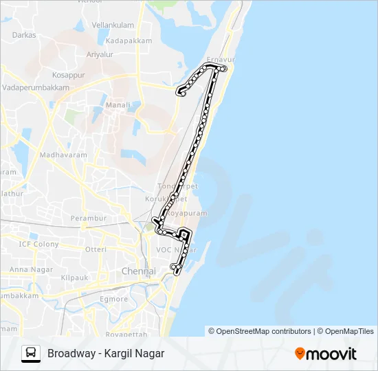 M56 Bus Line Map
