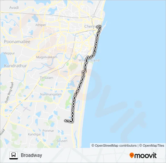 102C Bus Line Map