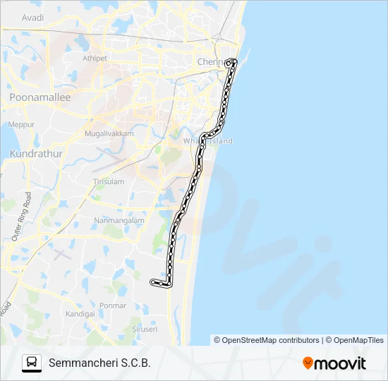 102C Bus Line Map