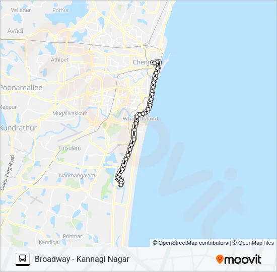 102K Bus Line Map
