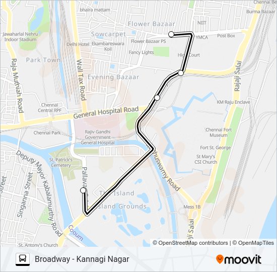 102K Bus Line Map