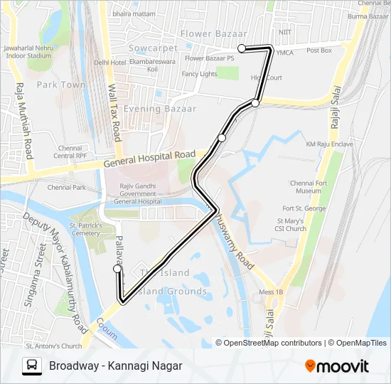 102K Bus Line Map