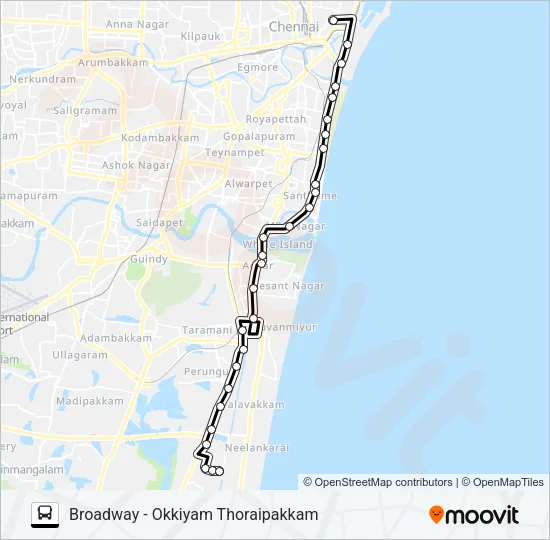 102S Bus Line Map