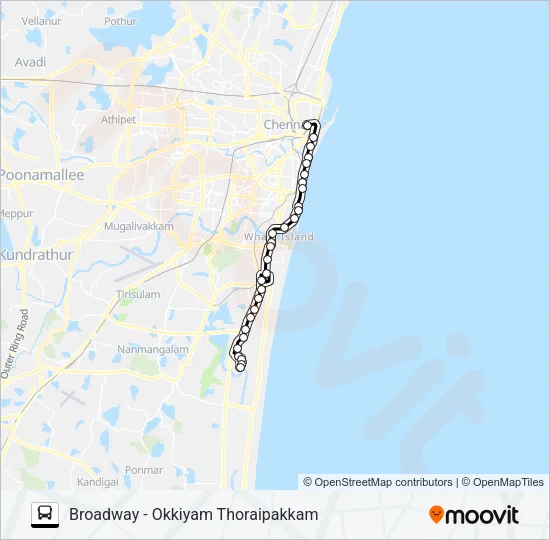 102S Bus Line Map