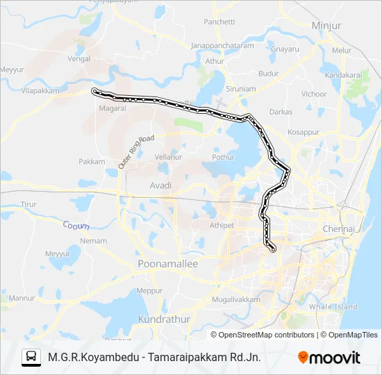 114C Bus Line Map