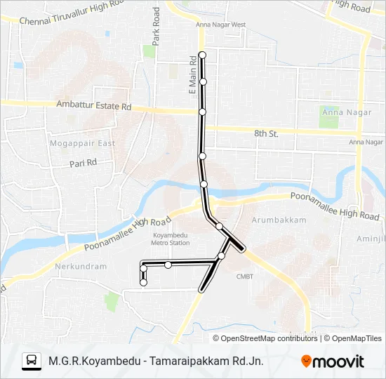 114C Bus Line Map