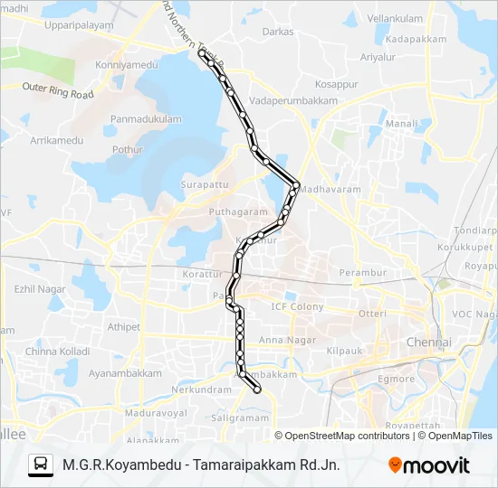 114C Bus Line Map