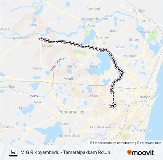 114C bus Line Map