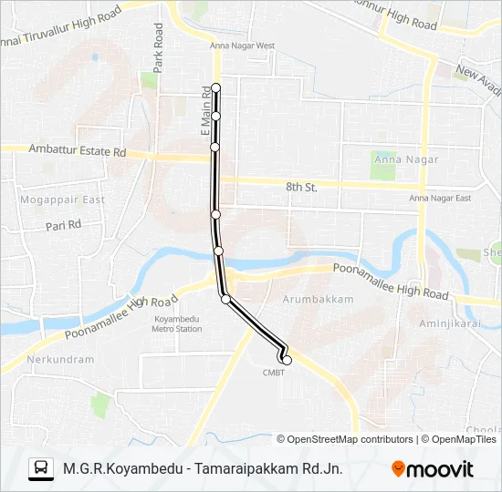 114C Bus Line Map