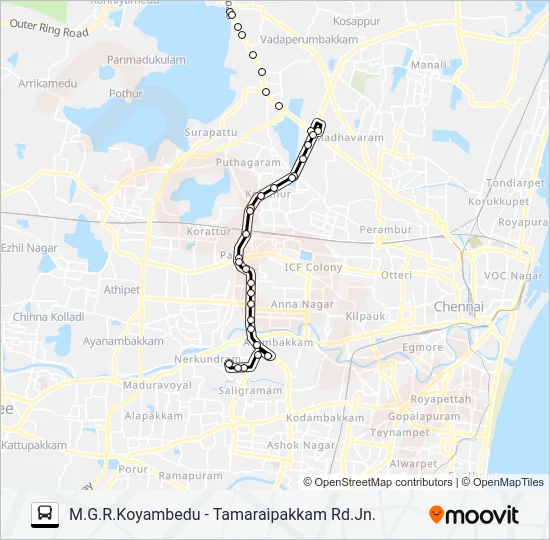 114C Bus Line Map