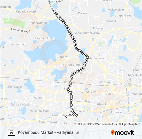 114P Bus Line Map