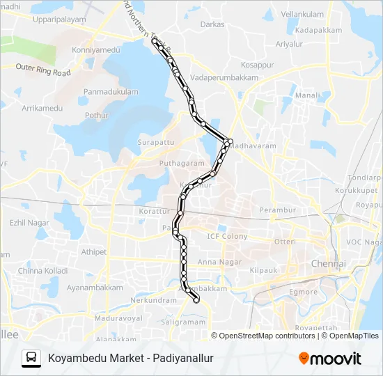 114P Bus Line Map